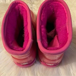 Pink kids UGG clear mini boot